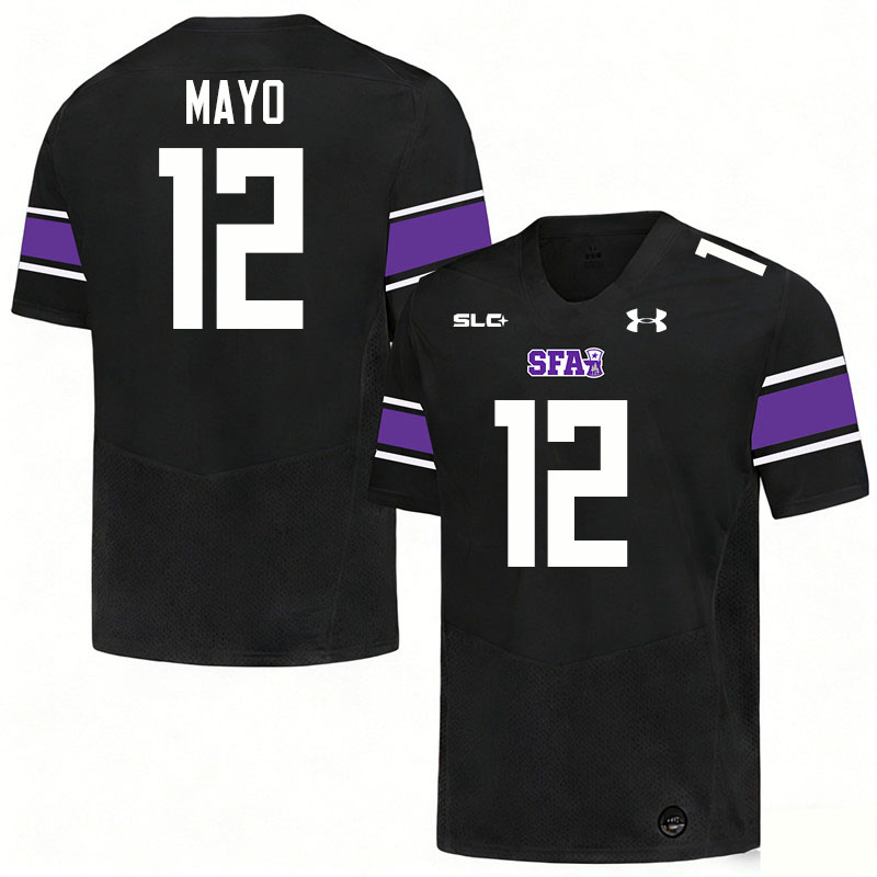 Stephen F. Austin Lumberjacks #12 Jalen Mayo College Football Jerseys,Uniforms-Black